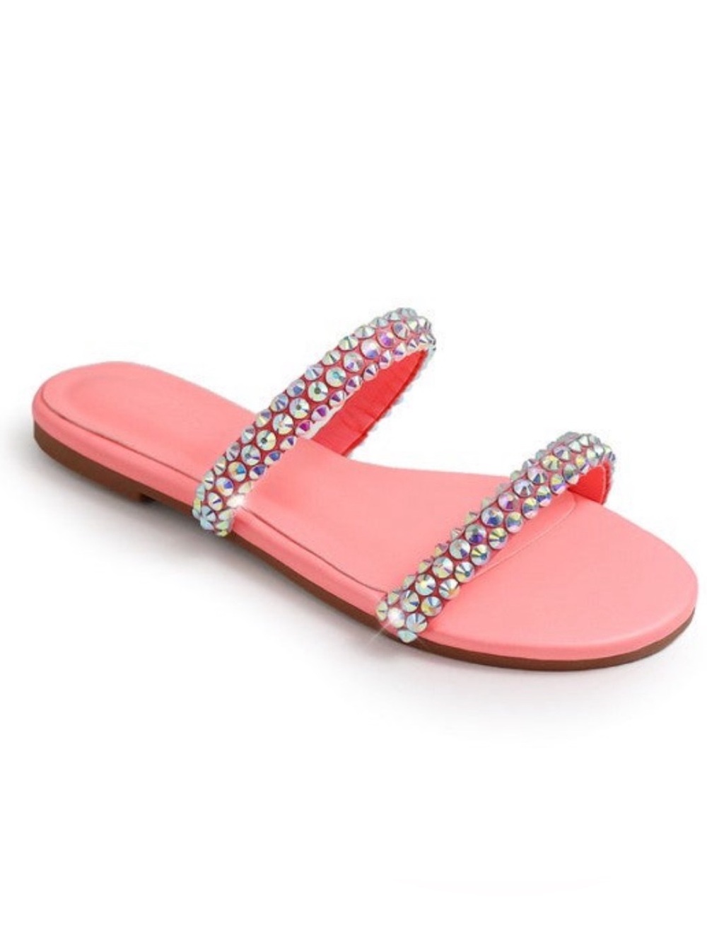 Liliana Bright Pink Neon Rhinestone Sandals, size 11 New in Box